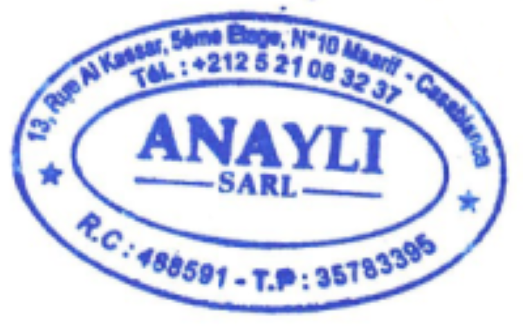 Cachet ANAYLI SARL