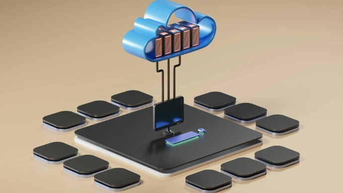 3D render of cloud computing concept